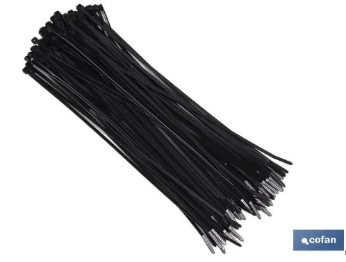 Bridas 370x7,6 negras 100u.