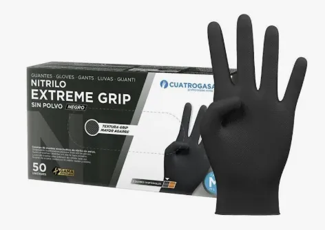 Guante nitrilo extreme grip negro talla L caja 50 u.